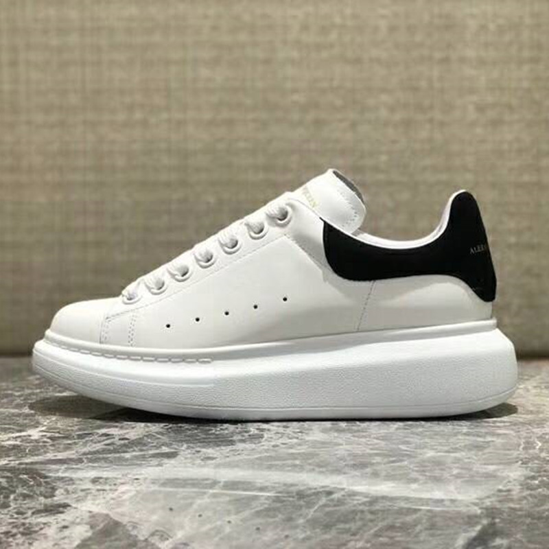 Mcqueen white shoes women’s 2023 spring autumnew arrivalplatform shoesthick sole hidden heel genuine leather couple sneakers
