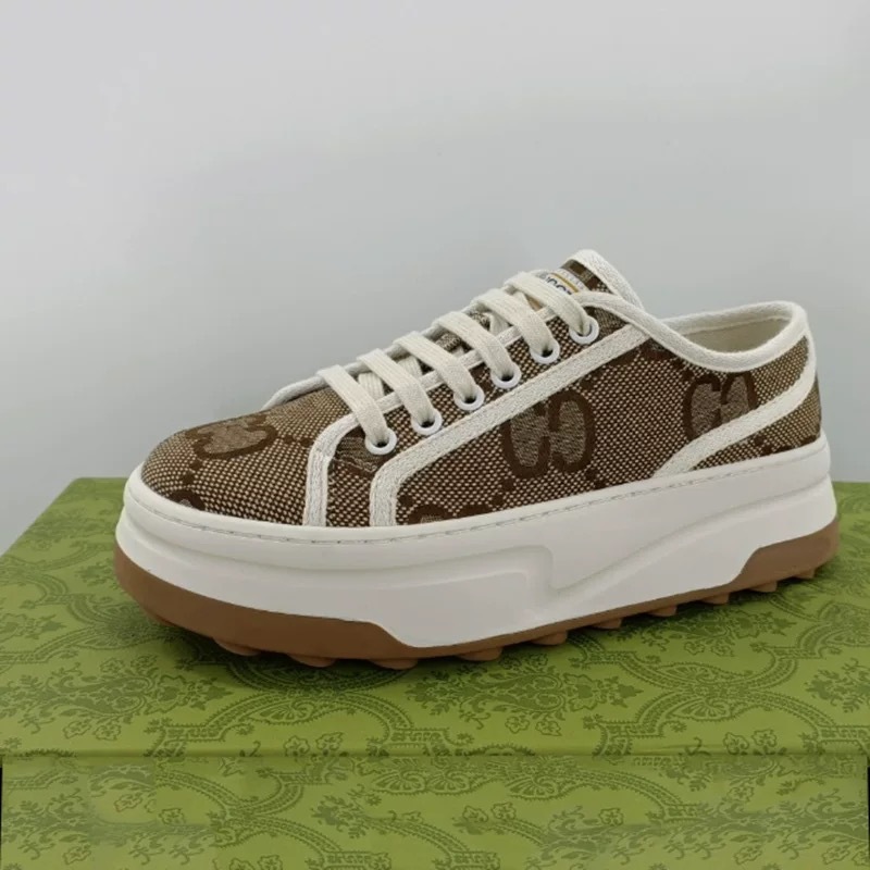 2025 spring/autumn new arrivals: 1977 chunky sole canvas sneakers – vintage floral, casual lettering, platform height increase, couple’s skate shoes for women
