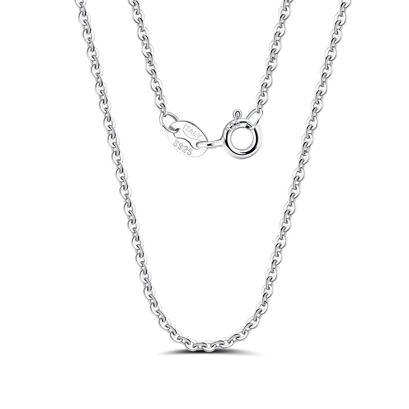 Huancai carefully selected s925 sterling silver necklace 1.2mm calendered chain clavicle bare chain factory direct sales