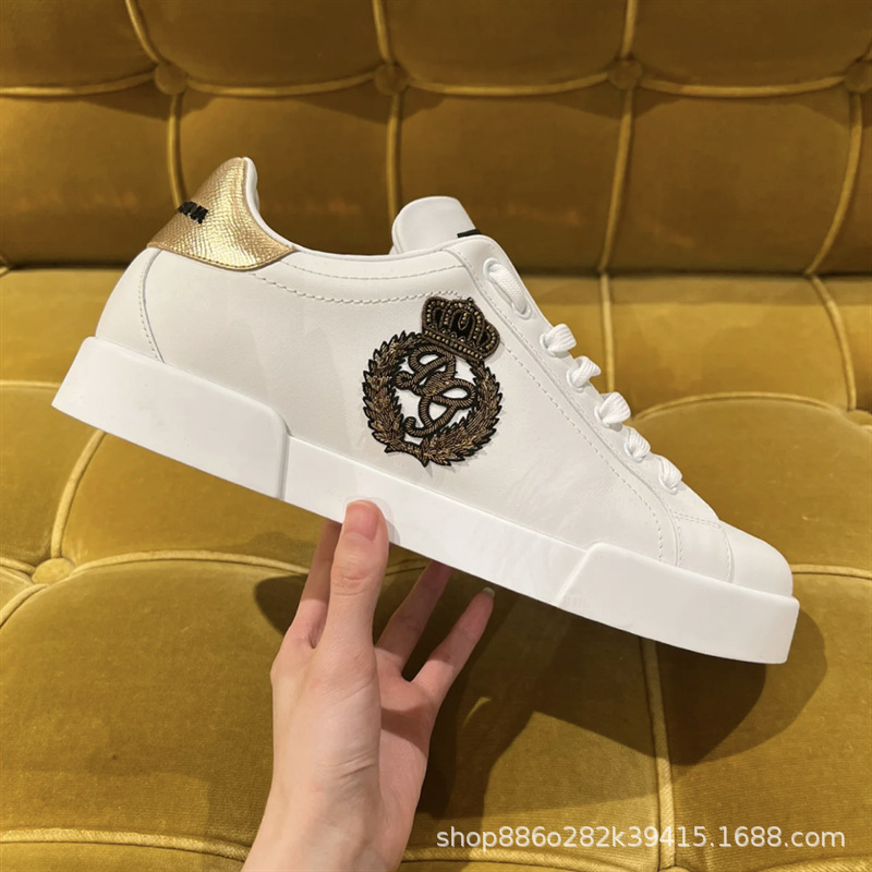 High-end luxury d family men genuine leather trendydg sports casual sneakers low-top men’s shoes export leather shoes women’s trendy
