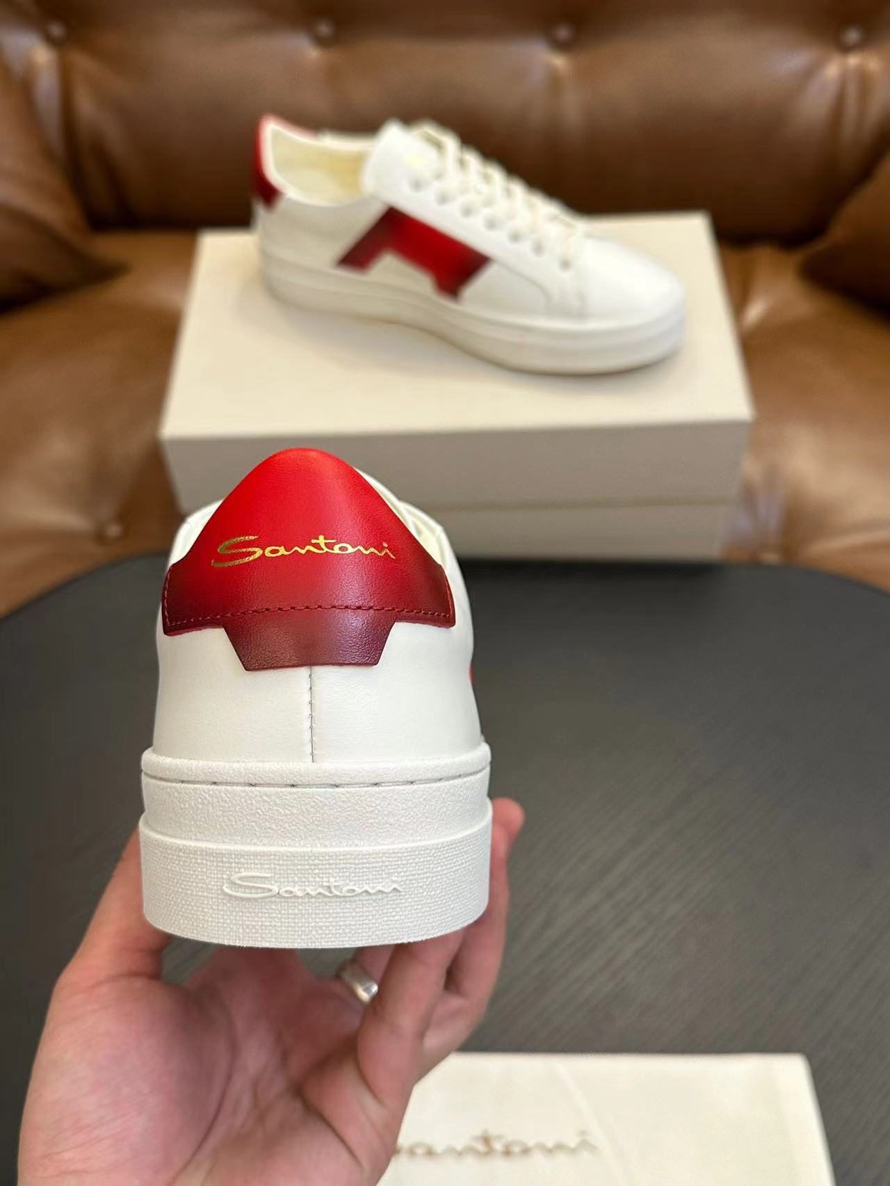 Haodin2024new arrivalmen calfskin casual sneakers low anklepure colortie backeasiest for matchplaidcasual sneakers