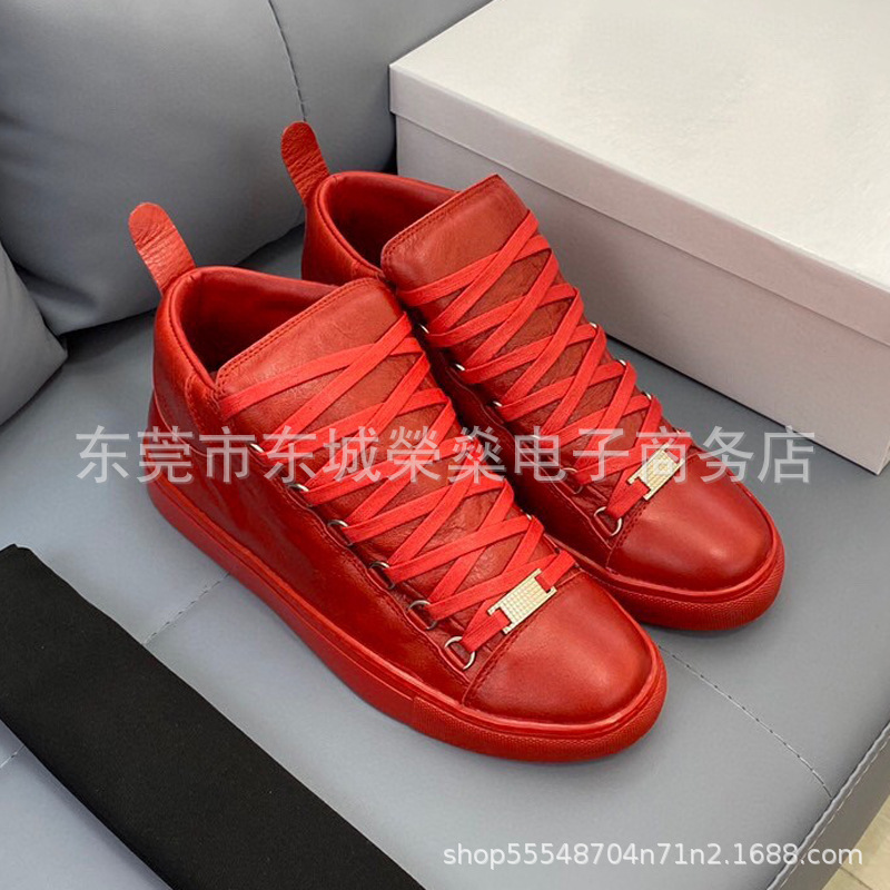 Fall and winternew arrivalgenuine leather british style casualeasiest for match medium high top tie back sneakers european station classytrendy men’s shoes