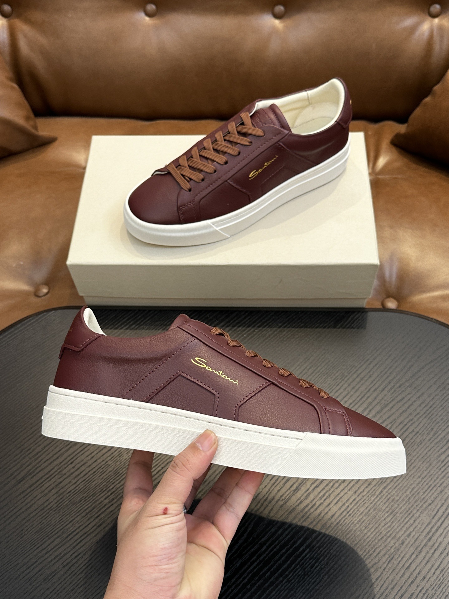 Factory direct high-end st. donyon men’s casual sneakers – genuine leather, trendy skate shoes
