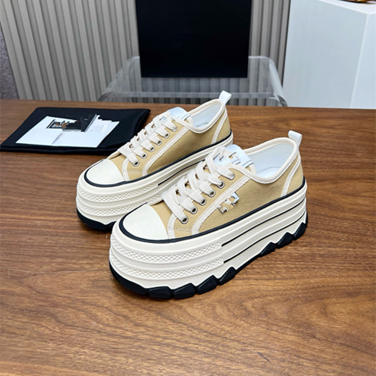 2025 spring new women’s platform sneakers: casual, flat, hidden heel, chunky sole, white sneakers, athletic shoes