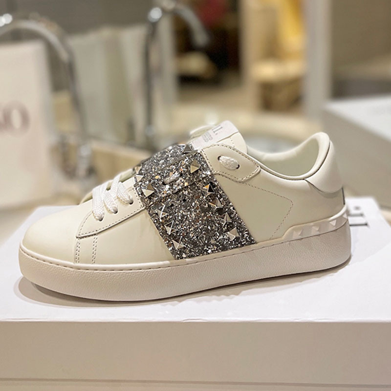 Export 2024new arrivalv family rivet white shoes women’s color matching patchworkeasiest for match sports casual sneakers flats trendy men