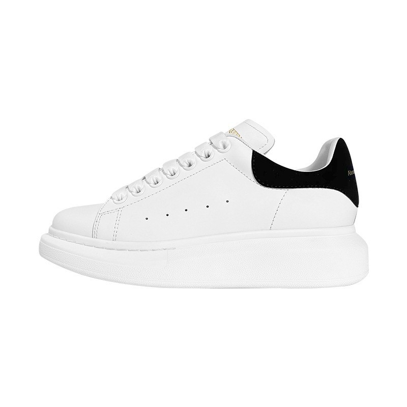2024 high-top mcqueen style versatile white sneakers – autumn/winter genuine leather platform sneakers with hidden wedge heel – student, couple, casual, unisex skate shoes