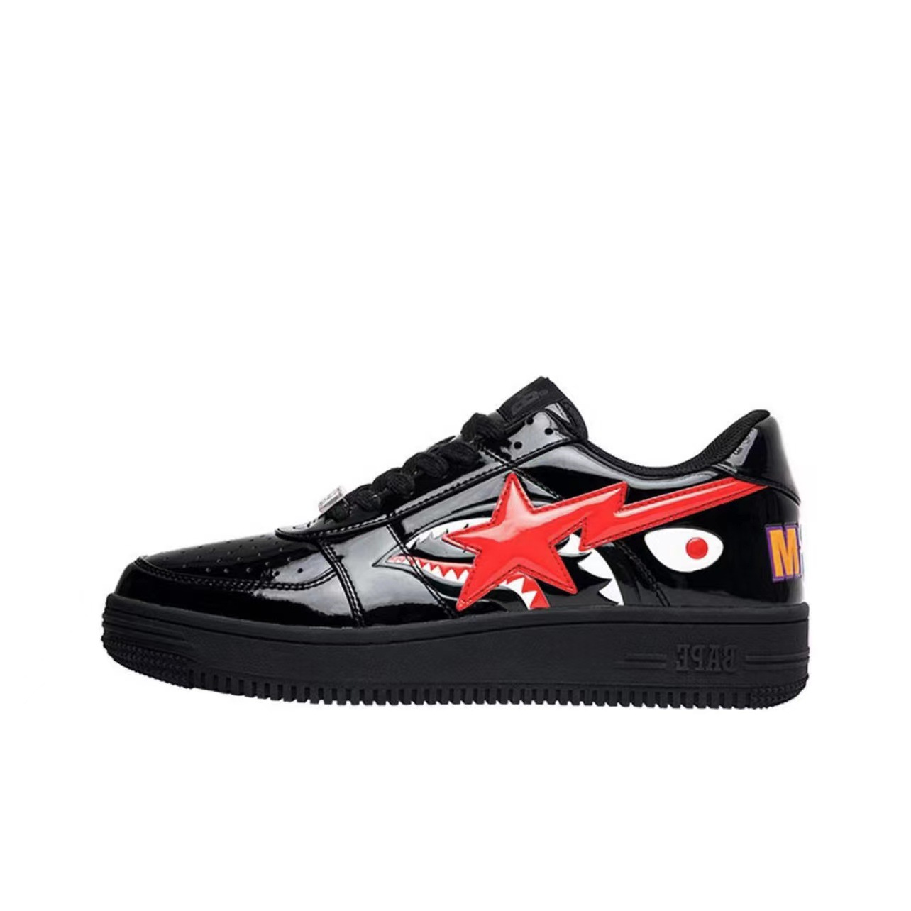 Bapesta sk8 dunk street trendy black and white shark couple vibe low ankle casual sports shoes sneakers