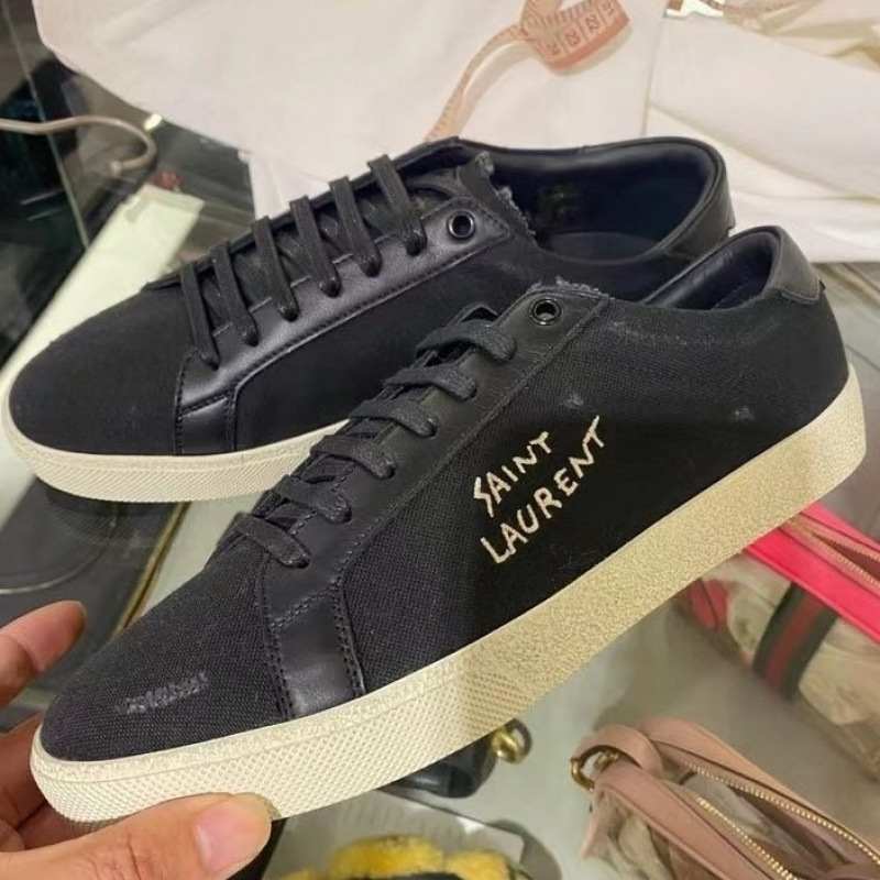 2024 new top grain leather trendy low-top sneakers – black & white – summer high school entrance exam slp shoes
