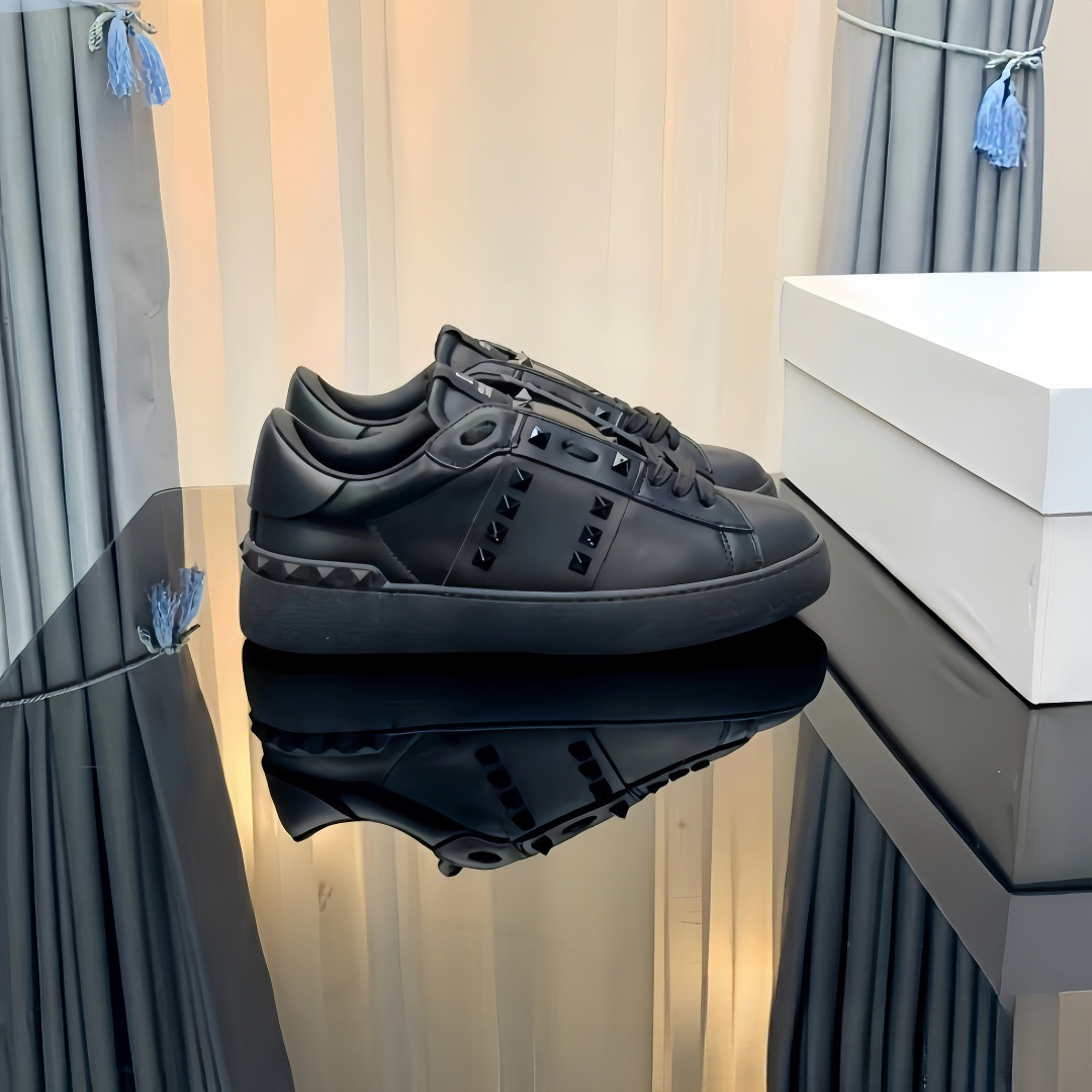 V’s new color block white sneakers: women’s round-toe low-top casual shoes in calfskin leather, fashionable and versatile skate shoes, trendy sneakers for men