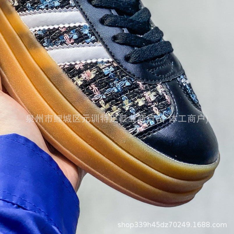 Bold w antelope plaid series retroeasiest for matchthick soleincreased low anklecasual sports samba sneakers