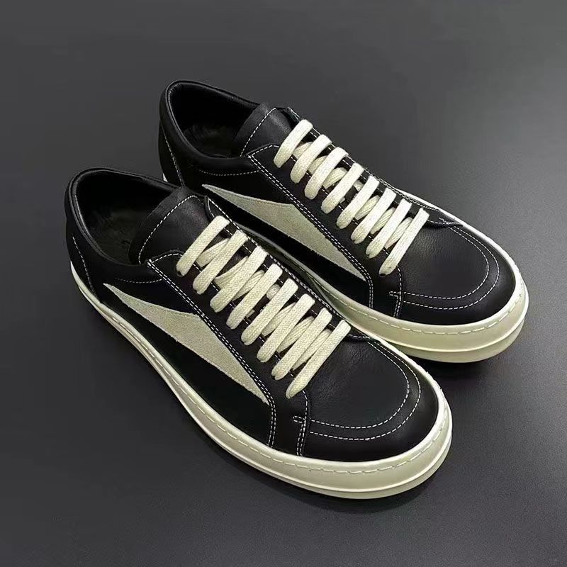 Men’s genuine leather casual shoes – chunky sole sneakers – trendy spring collection – breathable & height-increasing