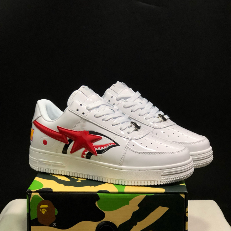 Vibe high street good-looking dunk star shoes height increasing skateboard shoes sta morandi patent leather sneakers ape head ape