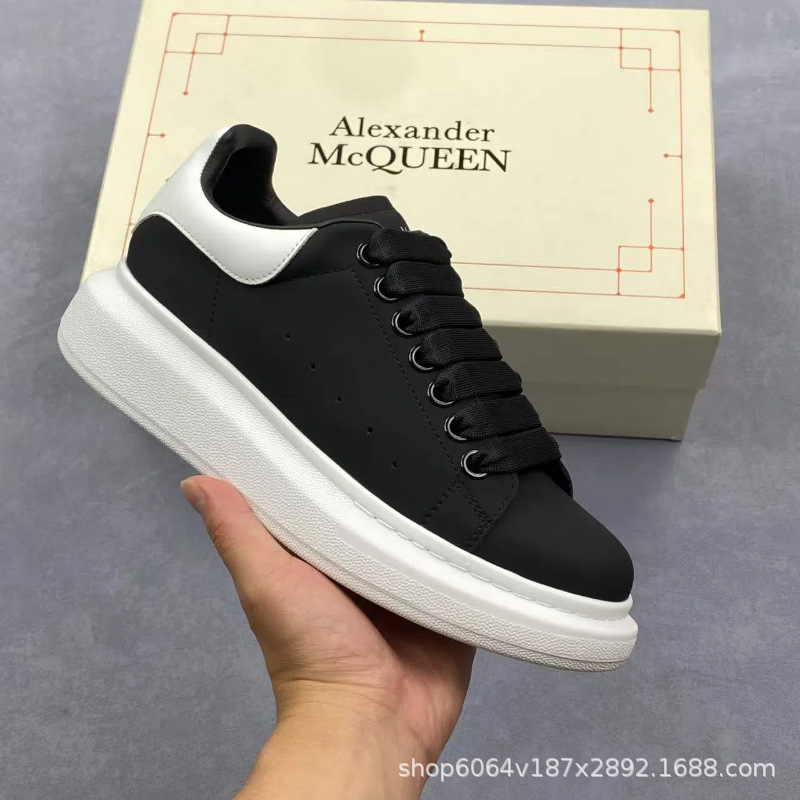Authentic mcqueen white sneakers – platform, chunky sole, height increasing, unisex, couple style, offline sports shoes
