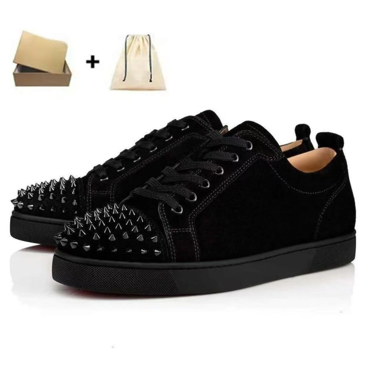Exportacl men’s shoes electric embroidered red bottom white shoes breathable sneakers men’s shoes flats genuine leather casualfashion crescent shoes