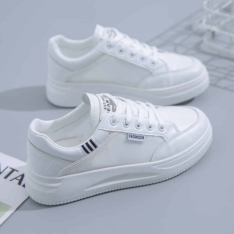 Women’s white sneakers – new 2026 spring/autumn collection – versatile, breathable, anti-slip, chunky sole, athletic & casual shoes – student white shoes